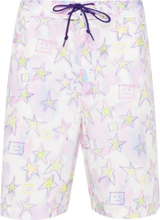 Acne Studios star-motif swim shorts - unisex - Nylon/Polyester/Elastane - M - Purple