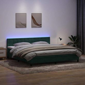 vidaXL Cama Box Spring Con Colch&oacute;n Terciopelo Verde Oscuro 180x220 Cm Vidaxl