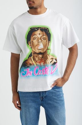 Bravado Oversize Lil Wayne The Carter V Graphic T-Shirt in White at Nordstrom, Size Xx-Large