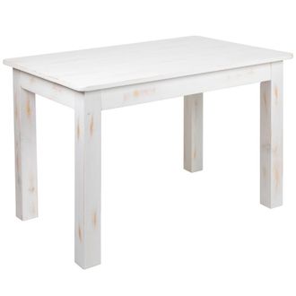 Flash Furniture 46 x 30 Rectangular Antique Rustic White Solid Pine Farm Dining Table