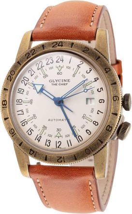 Glycine Airman Vintage The Chief GMT Automatic Silver Dial Mens Watch GL0304