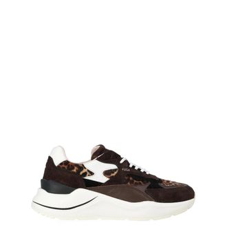 D.A.T.E. D.a.t.e., Schoenen, Dames, Bruin, 40 EU, Katoen, Animal Print Bruine Sneaker Fuga Pony