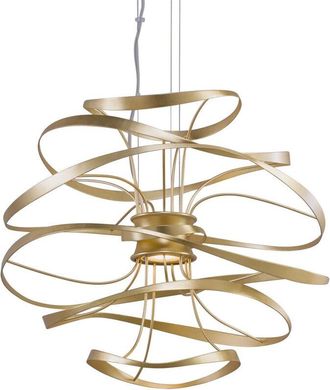 Hudson Valley Lighting Calligraphy Colgante 2 Luces Pan De Oro Inoxidable Pulido, Vidrio, 2700k
