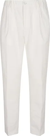 Herno Technical Seersucker Chino Trousers With Relaxed Fit