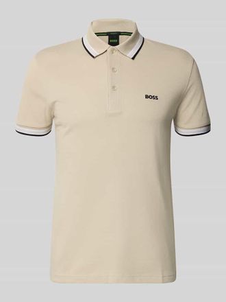 HUGO BOSS Regular Fit Poloshirt aus reiner Baumwolle Modell PADDY in Beige, Gr&ouml;&szlig;e XXXL