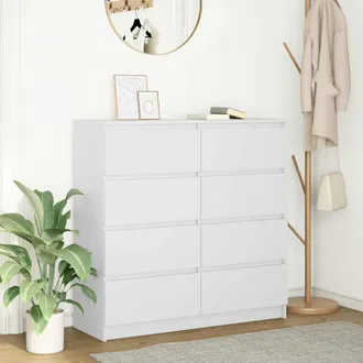 vidaXL Vidaxl Credenza Bianca 100x35x99 Cm In Legno Multistrato