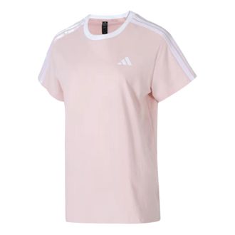 adidas (WMNS) adidas Boyfriend T-Shirt Asia Sizing Pink White JY7614