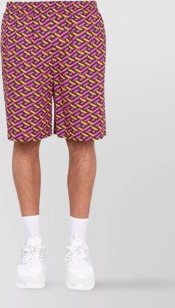 Versace silk la greca print bermuda shorts