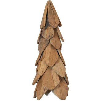 vidaXL &Aacute;rbol De Navidad Con Soporte Marr&oacute;n 51 Cm Madera De Teca Maciza Vidaxl