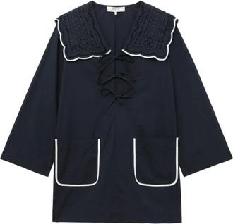 Sea New York Abito corto Marie con ricamo - Blu