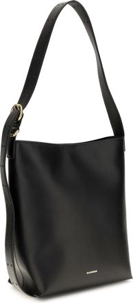 Jil Sander Womens Cannolo Tote Black Calf Leather Bos Taurus Handbags Hand Bags