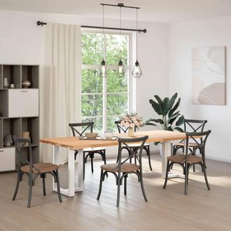 Berkfield Home Dining Table Legs T-Shaped&not;2 pcs White 50x35x(72-73) cm Steel