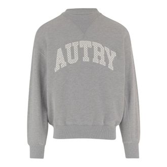 Autry Sweatshirts, male, Gray, Size: S Cotton Sweatshirt With Logo