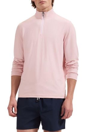 Bugatchi M&eacute;lange Quarter Zip Pullover in Pink at Nordstrom, Size Xx-Large