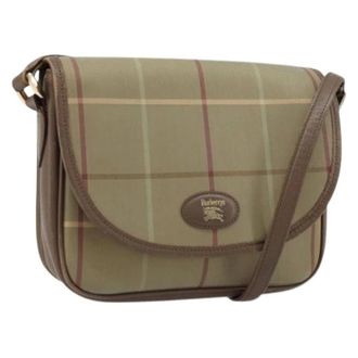 Burberry Pre-owned Cross Body Bags, female, Beige, Size: ONE SIZE Pre-owned Canvas Shoulder Bag