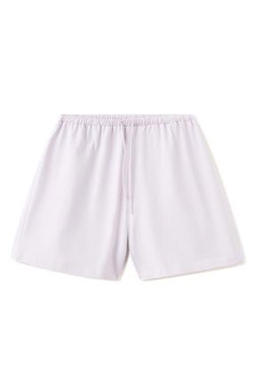 Mango Cotton Pajama Shorts in Lilac at Nordstrom, Size Medium