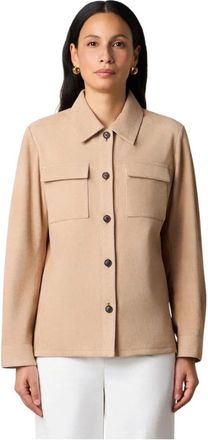 Brooks Brothers Suede Leren Shirtjas - Dames - Leren en Su&egrave;de Jassen - Beige - XS - Leer - Jassen