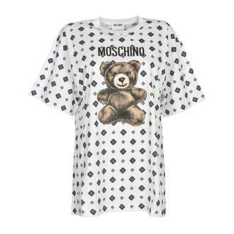 Moschino T-Shirts, female, White, Size: XS Logo T-Shirt