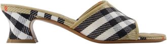 Burberry Heeled Mules, female, Multicolor, 4 UK, Lf Sloane Check 45 Sandals