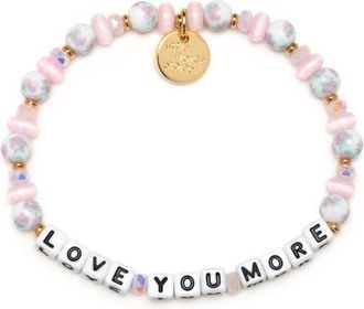 Little Words Project Love You More Beaded Stretch Bracelet in White at Nordstrom, Size Small