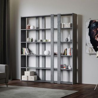 Itamoby Itamoby - Libreria In Legno Noce 178x204h Cm Con 6 Ripiani E 8 Fasce - Kato E