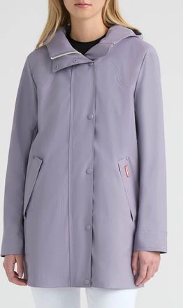 Hunter Acacia Waterproof Rubberized Rain Jacket in Lavender Grey at Nordstrom, Size X-Large
