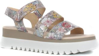 Gabor Womens Leather Platform Sandal In Flower Print Suede