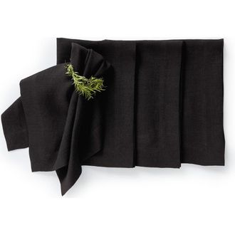 Solino Home Linen Dinner Napkins - Sonoma, 20 x 20 in Black at Nordstrom, Size Large