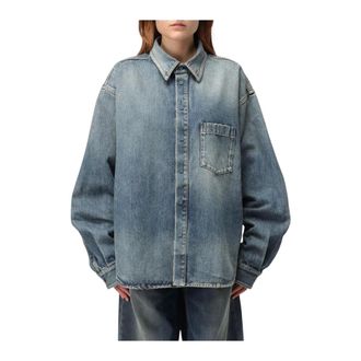 Balenciaga Dames, Blouses & Shirts, Blauw, Maat: M Denim