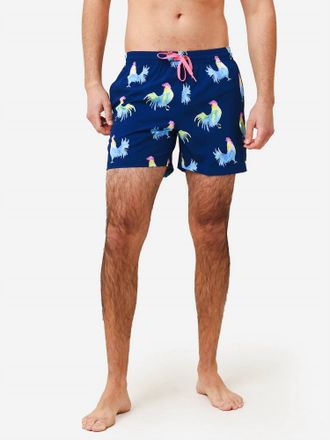 Chubbies The Fowl Plays 5.5 Stretch Classic Swim Trunks In Dark Blue Rooster