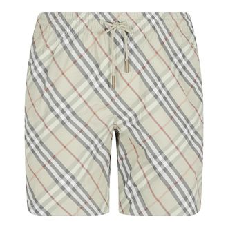 Burberry Beachwear, male, Green, Size: XL Check Swim Shorts