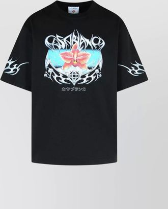 Casablanca organic cotton printed crew-neck short-sleeve t-shirt