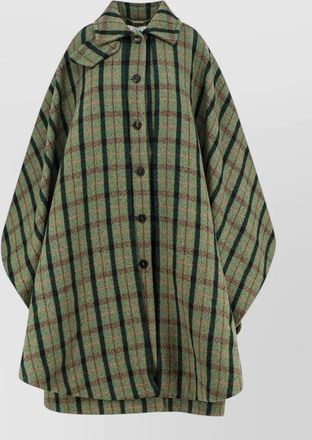 Chlo&eacute; wool check cape