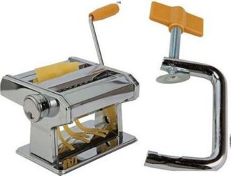 Trade Shop Trade Shop - Macchina Per Pasta Da Cucina In Acciaio Cromato Manuale Fettuccine Tagliolini