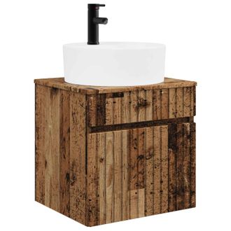 vidaXL Vanidad De Lavabo Montada En La Pared Madera Envejecida Vidaxl