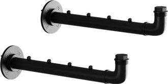 OEM Juego De 2 Percheros Met&aacute;licos De Pared (40 Cm), Estilo Industrial, Multifuncionales Para Dormitorio, Ba&ntilde;o O Cocina