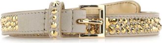 Prada Taupe Embellished Suede Belt