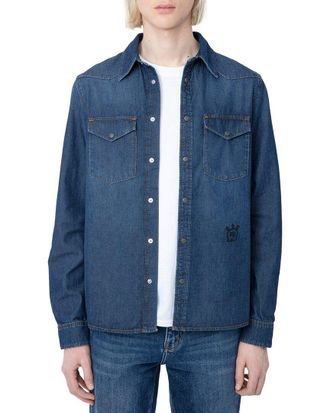 Zadig&Voltaire Stan Denim Eco Skull Shirt