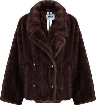 S.W.O.R.D 6.6.44 Giacca Doppiopetto in Eco-Pelliccia - - Jackets - Donna - Marrone - S