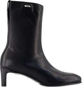 Our Legacy Zwarte rits blokhak schoenen - Dames - Laarzen met Hak - Zwart - 41 EU - Leer - Schoenen