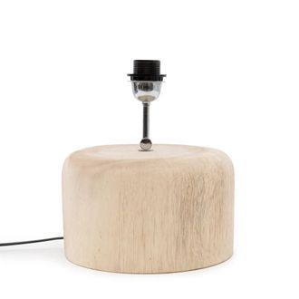 Bazar Bizar Base de l&aacute;mpara de mesa de madera de teca natural