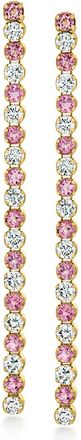 RS Pure by Ross-Simons Pink Tourmaline and. Lab-Grown Diamond Linear Drop Earrings in 14kt Yellow Gold