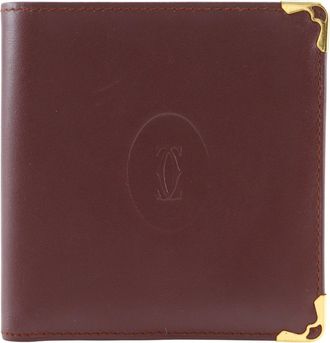 Cartier Bordeaux Wine Red Leather Wallet (Bi-Fold) (Pre-Owned)