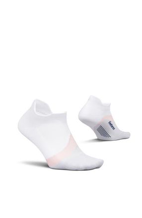 Feetures Elite Light Cushion No Show Tab Athletic Ankle Socks Sport Sock with Targeted Compression in White Rose at Nordstrom, Size Medium