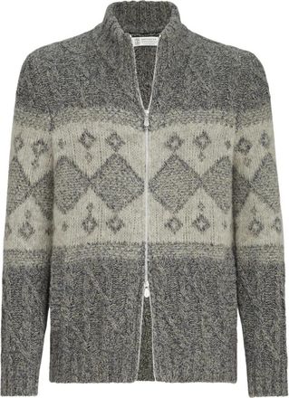 Brunello Cucinelli Cgf 85 Cardigan - Heren - Vesten - Grijs - M - Truien & Vesten