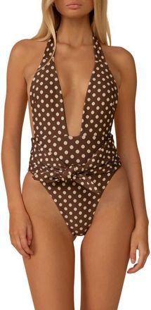 Montce Swim Vivian Tropez Tie Waist One-Piece Swimsuit at Nordstrom, Size X-Large