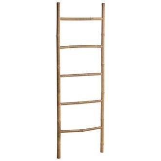 Beliani Toallero De Madera De Bamb&uacute; Tipo Escalera Para Colgar Ropa 5 Niveles Natural Itapeva