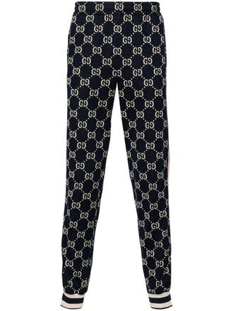 Gucci GG-jacquard track pants - men - Cotton/Polyamide/Elastane/Polyester - S - Blue