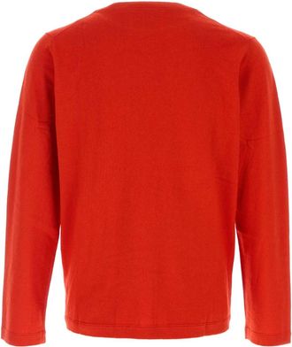 Extreme Cashmere Mens Red Cotton Blend N&acirc;&deg;500 Sweater Tomato Exterior: Cashmere Maglieria