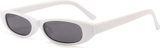 Generic Small Frame Womens Outdoor Sunglasses Commuting And Vacation Mens Beach Sun Glasses(White)